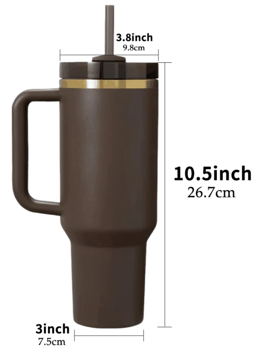 40oz Tumbler Chocolate Gold Non Branded