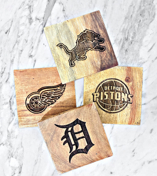 Custom Wooden Coasters - 4 Pack