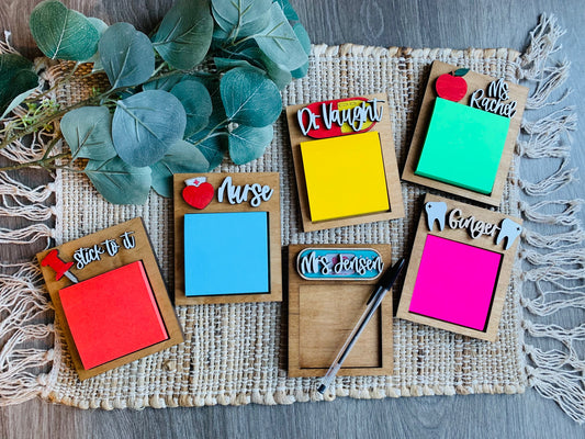 Personalized Wooden Sticky Note Holder