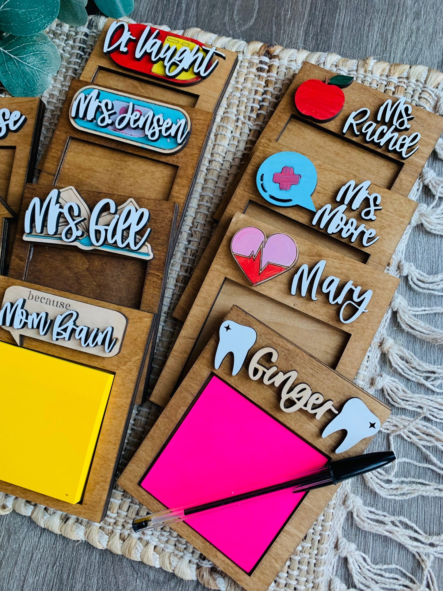 Personalized Wooden Sticky Note Holder