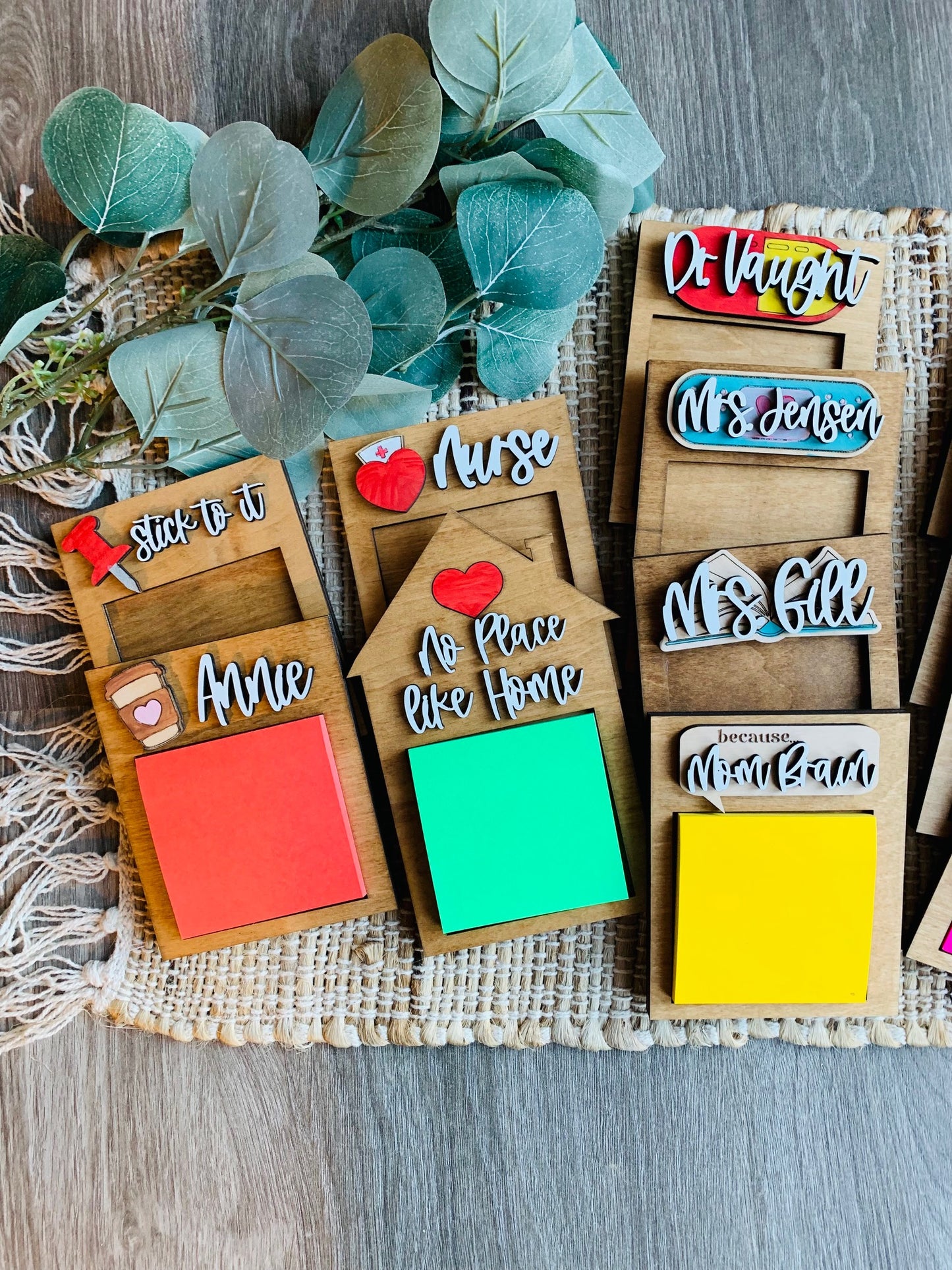 Personalized Wooden Sticky Note Holder