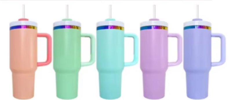 40oz Non Branded Tumbler - Macaron Collection (Rainbow Engraving)