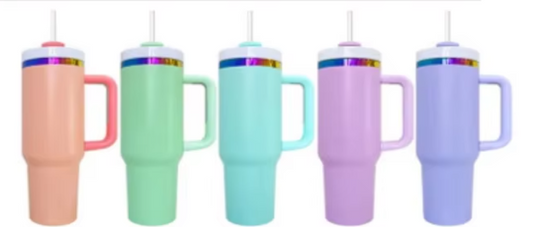 40oz Non Branded Tumbler - Macaron Collection (Rainbow Engraving)