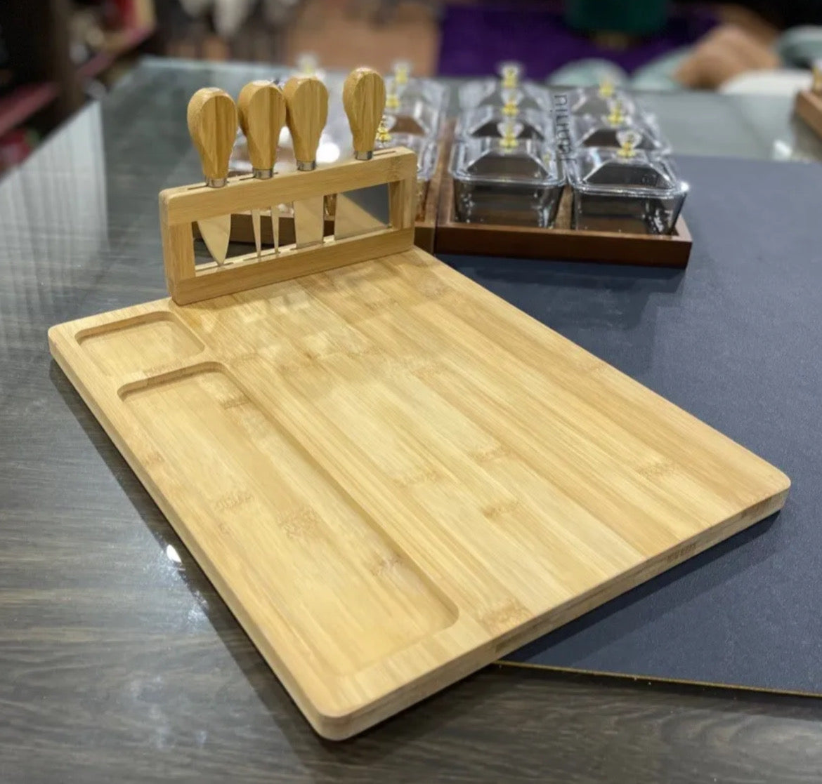 Wooden Engraved Cheeseboard Set