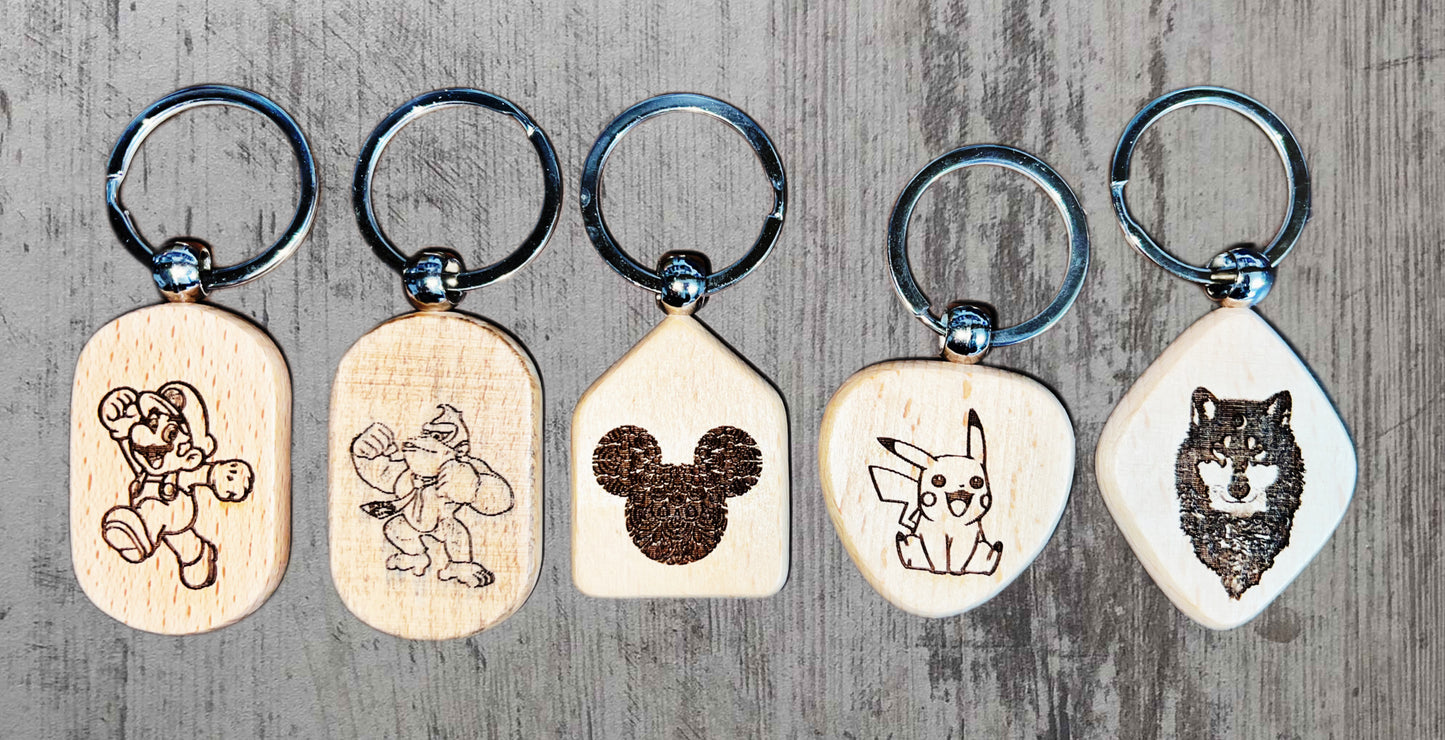 Wooden Engraved Keychains