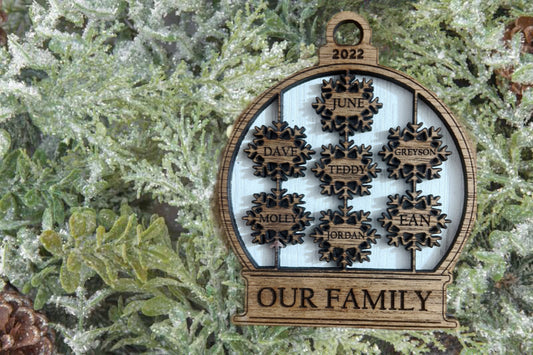 Personalized Wooden Family Snow Globe