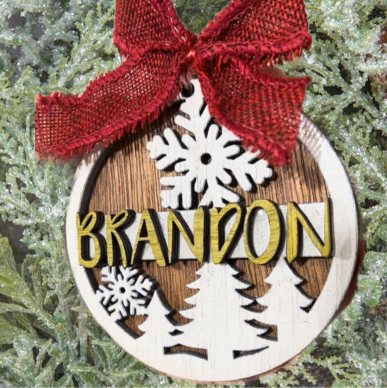 Personalized Wooden Ornament -4"