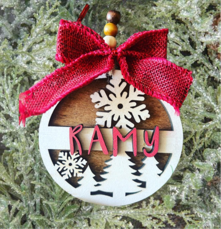 Personalized Wooden Ornament -4"